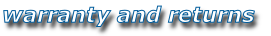 warranty and returns